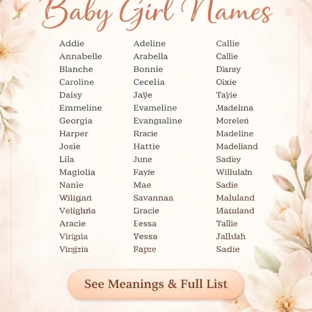 200 Sweet Southern Baby Girl Names With Deep Meaning Behind Every One