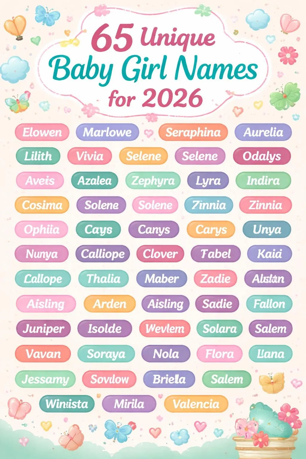 65 Unique Baby Girl Names for 2026 That No One Else Is Using