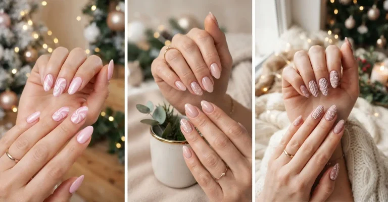 18 Pink Christmas Nail Ideas for a Cute and Festive Holiday Look