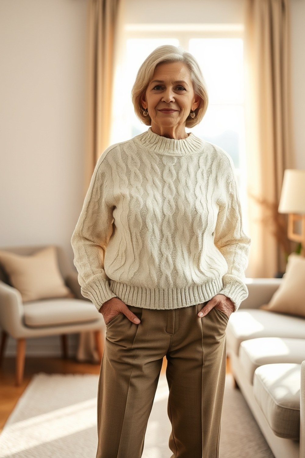 20 Cable Knit Sweater Outfits for Women Over 50