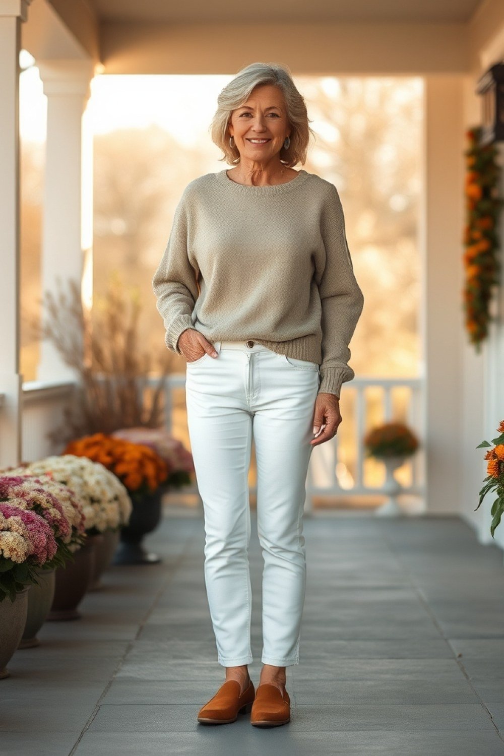 17 White Jeans Outfits for Women Over 60 From Spring to Fall