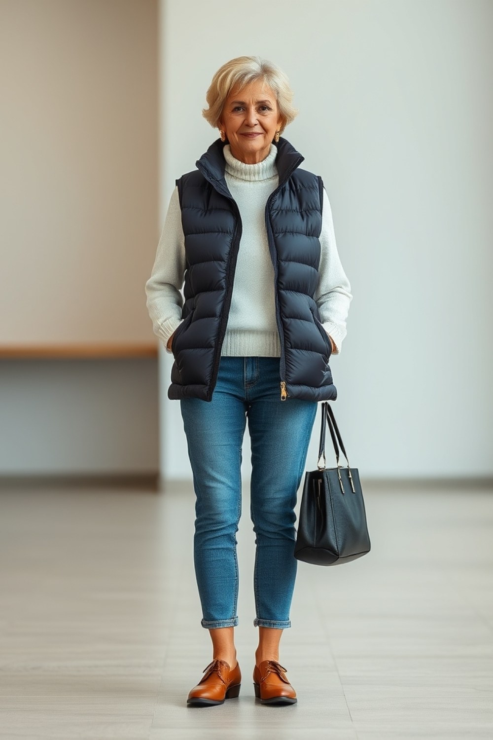20 Puffer Vest Outfits for Women Over 50