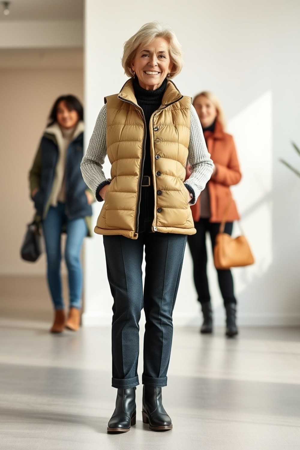 20 Puffer Vest Outfits for Women Over 50