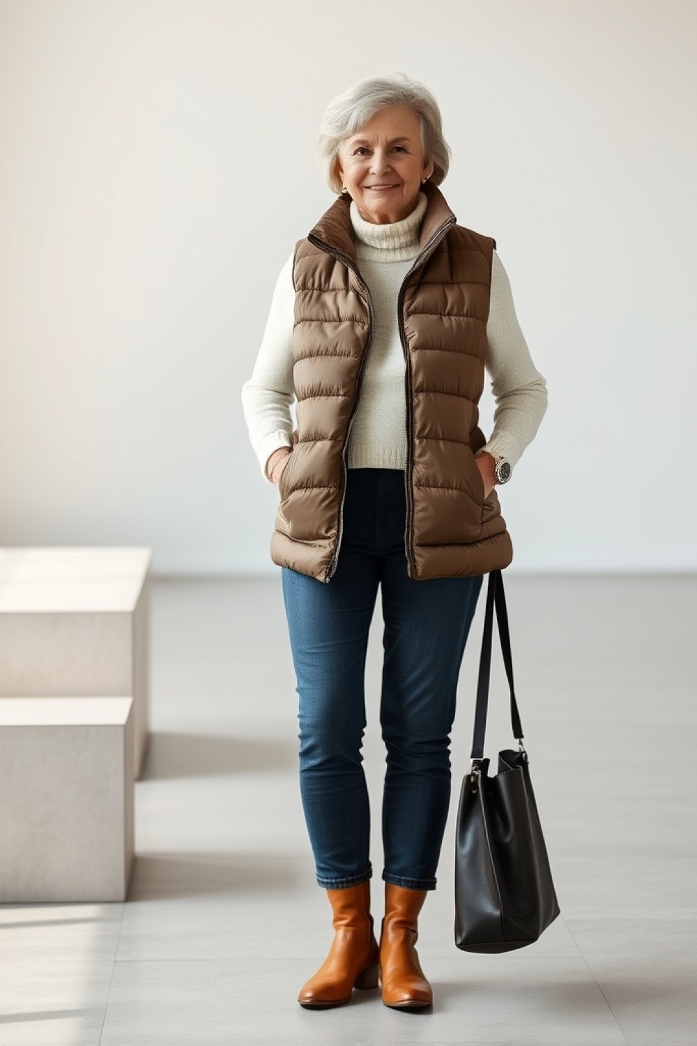 20 Puffer Vest Outfits for Women Over 50
