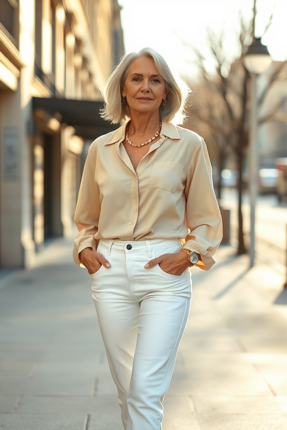 17 White Jeans Outfits for Women Over 60 From Spring to Fall
