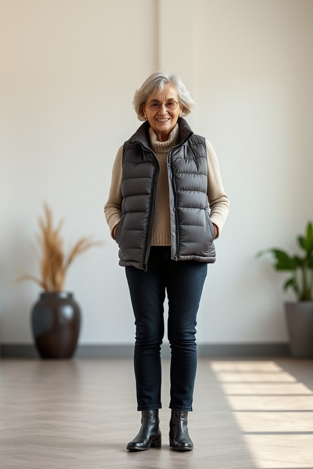 20 Puffer Vest Outfits for Women Over 50