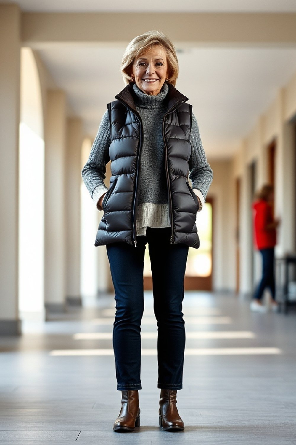 20 Puffer Vest Outfits for Women Over 50