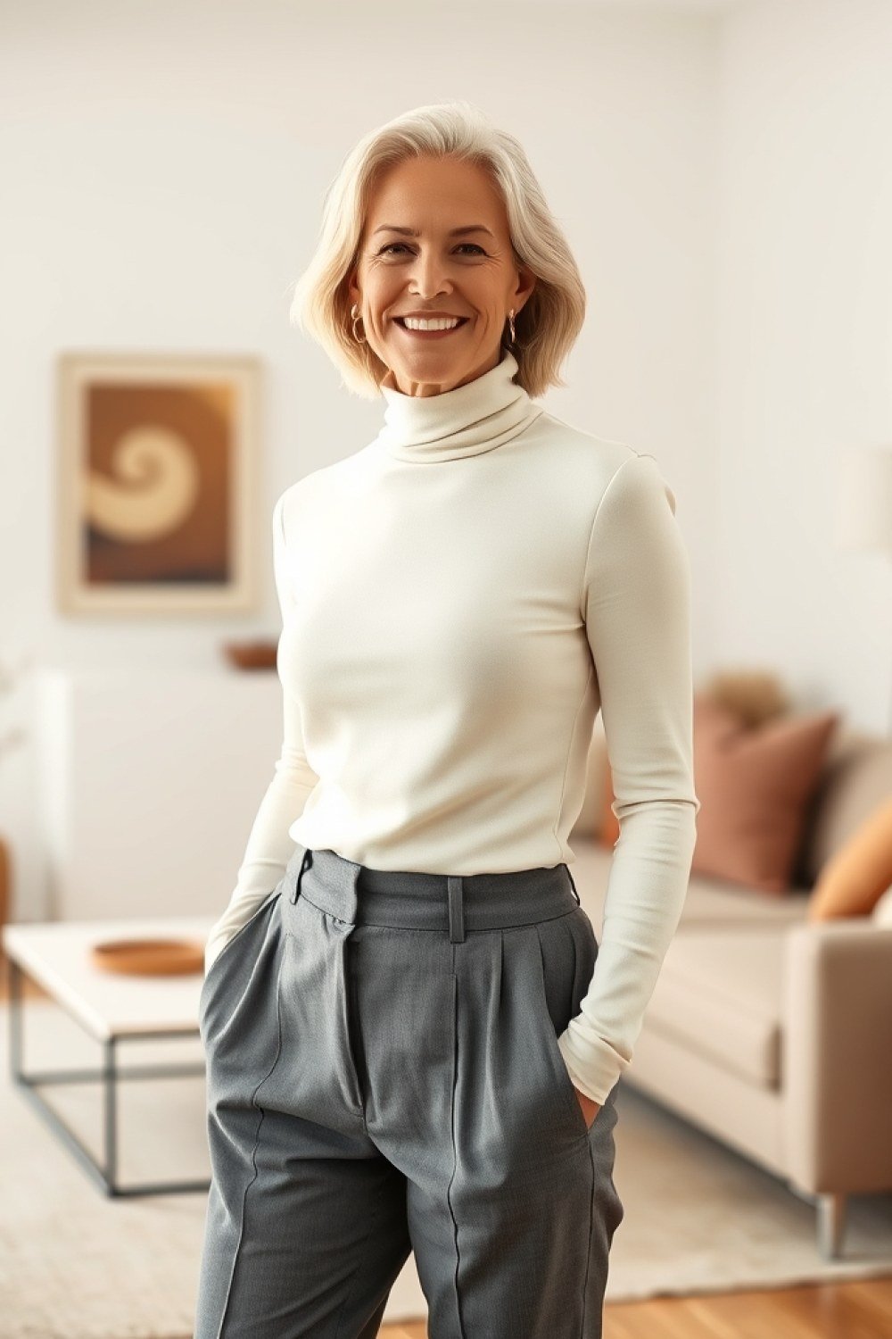 17 Turtleneck Outfits for Women Over 60 That Look Chic, Not Stuffy