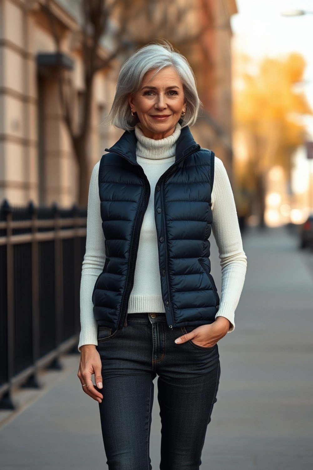 20 Puffer Vest Outfits for Women Over 50