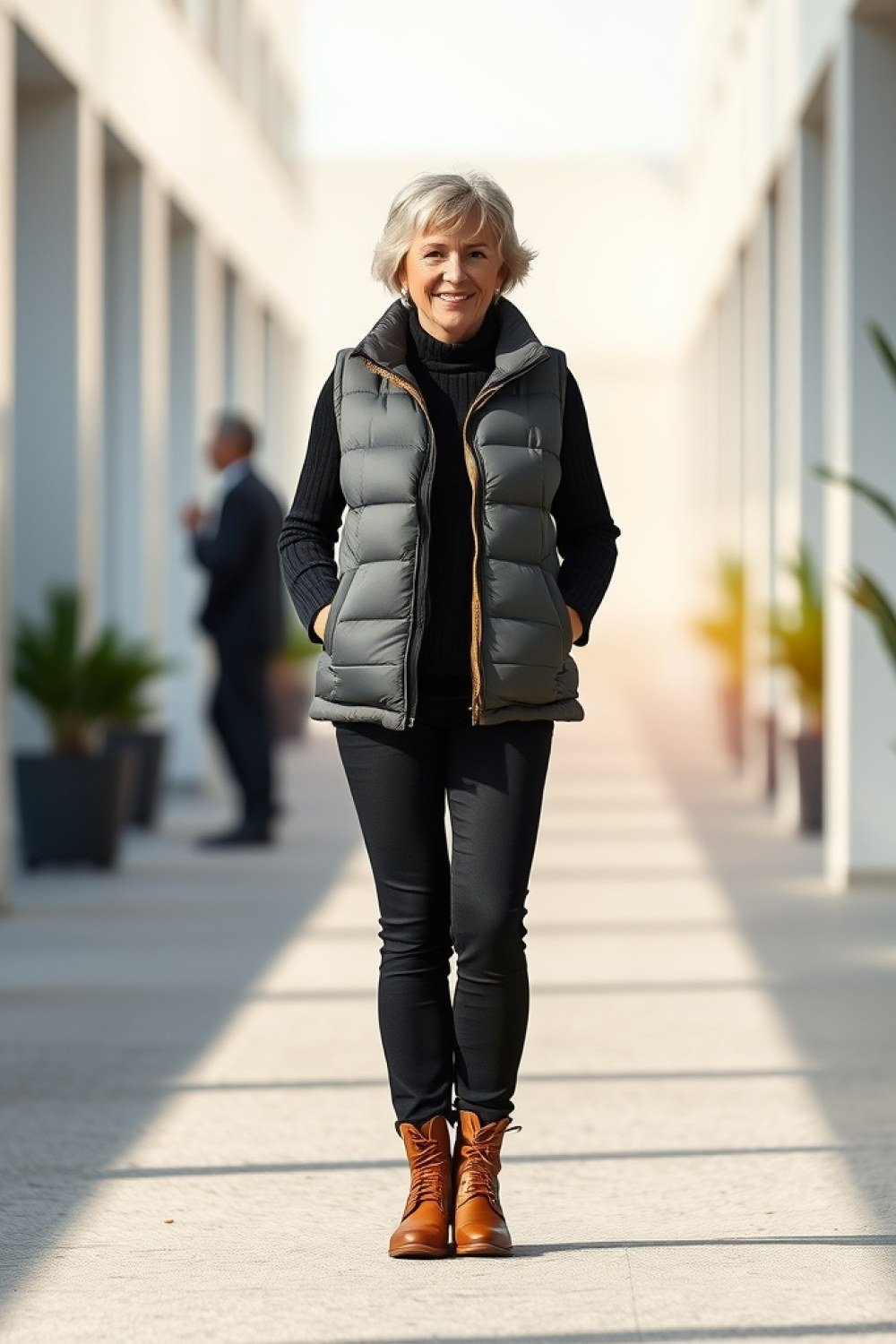 20 Puffer Vest Outfits for Women Over 50