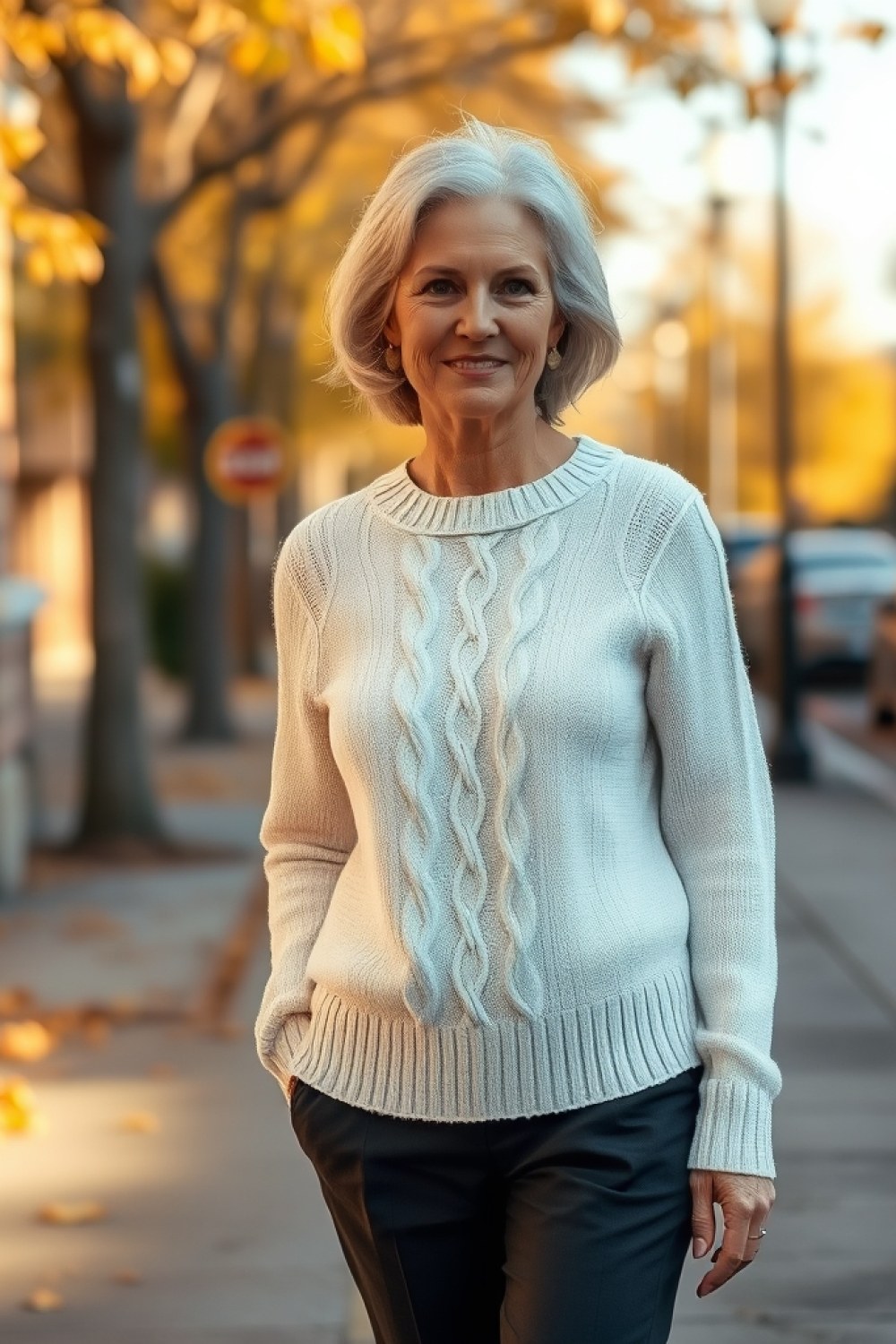 20 Cable Knit Sweater Outfits for Women Over 50