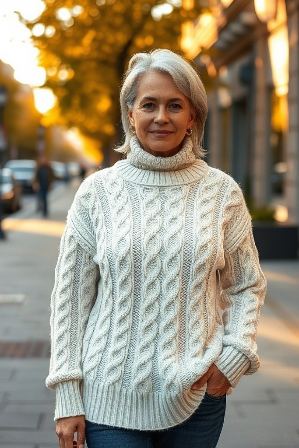 20 Cable Knit Sweater Outfits for Women Over 50
