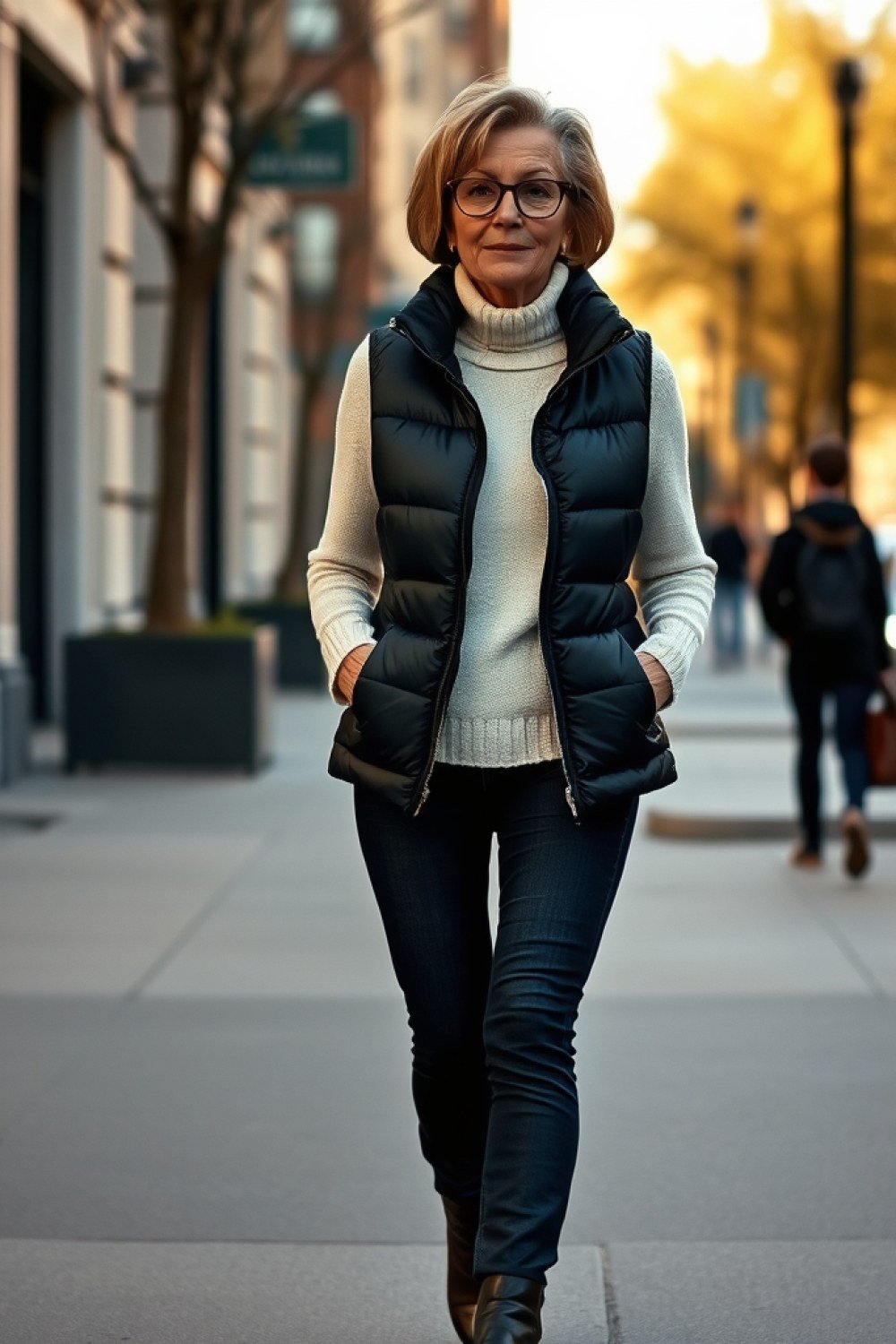 20 Puffer Vest Outfits for Women Over 50