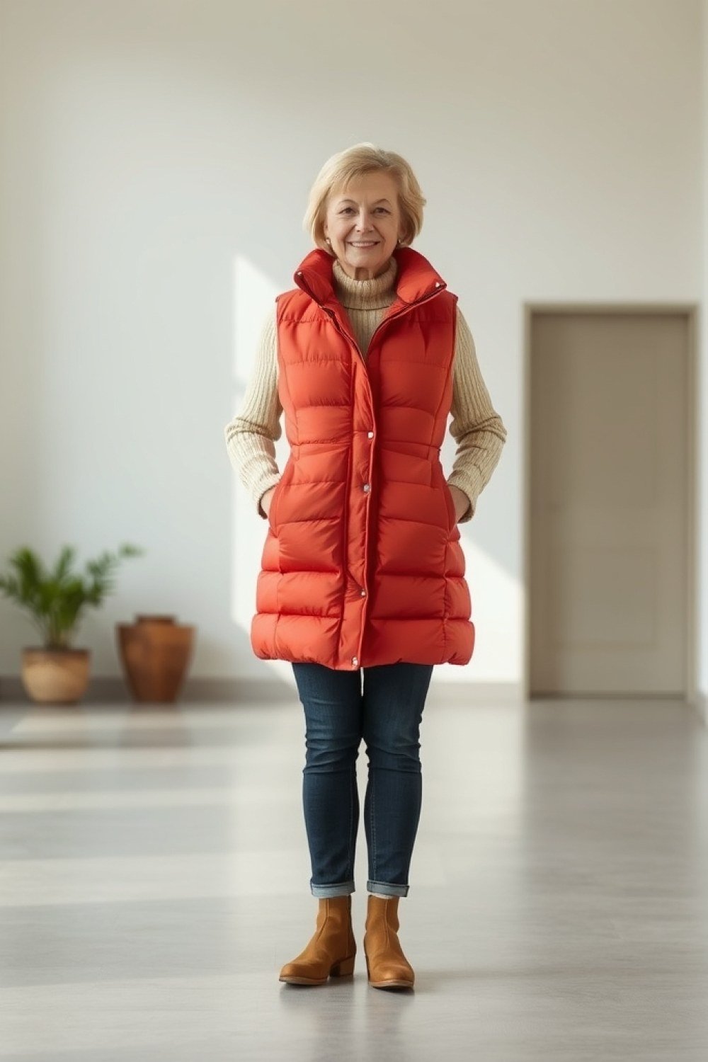 20 Puffer Vest Outfits for Women Over 50