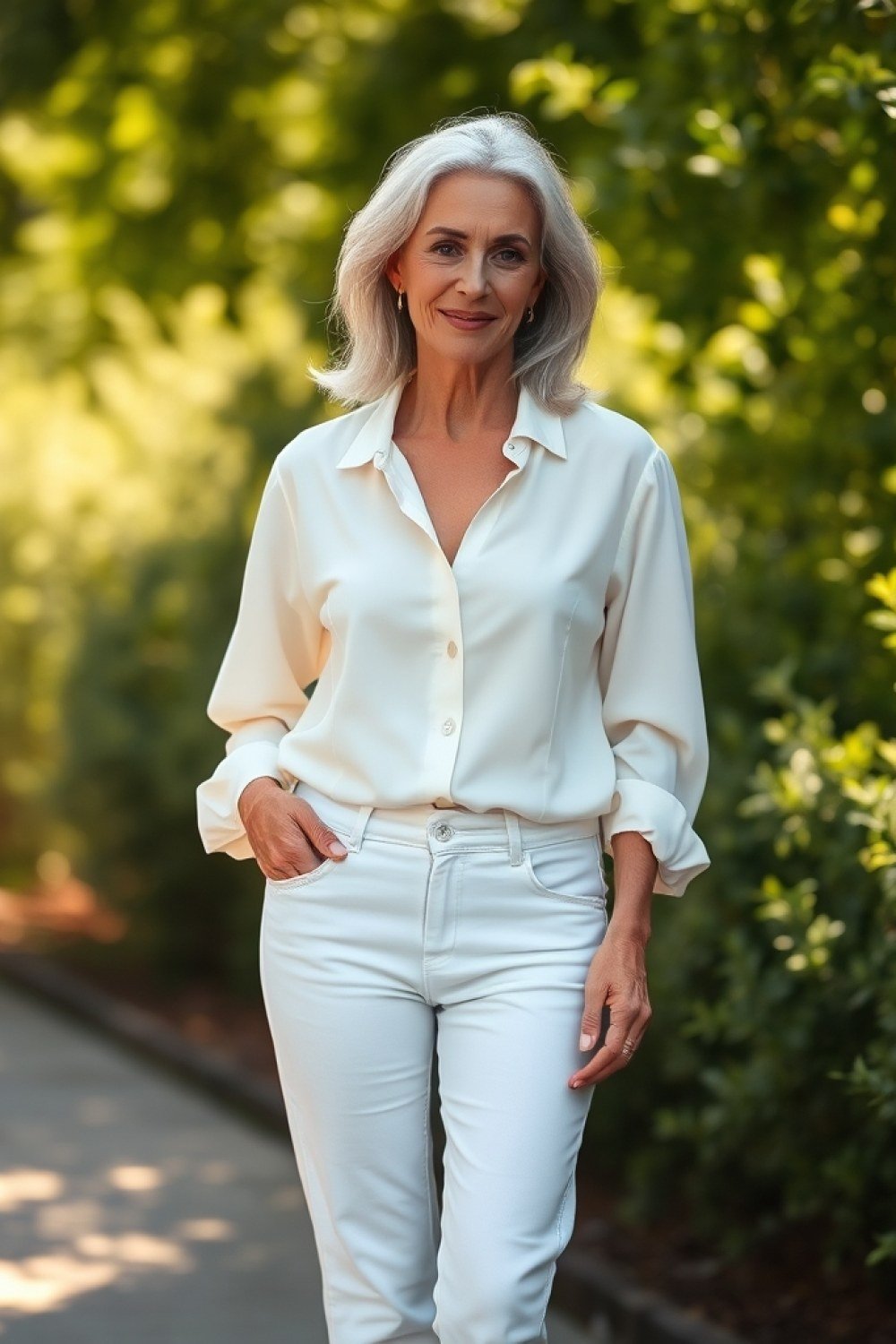 17 White Jeans Outfits for Women Over 60 From Spring to Fall
