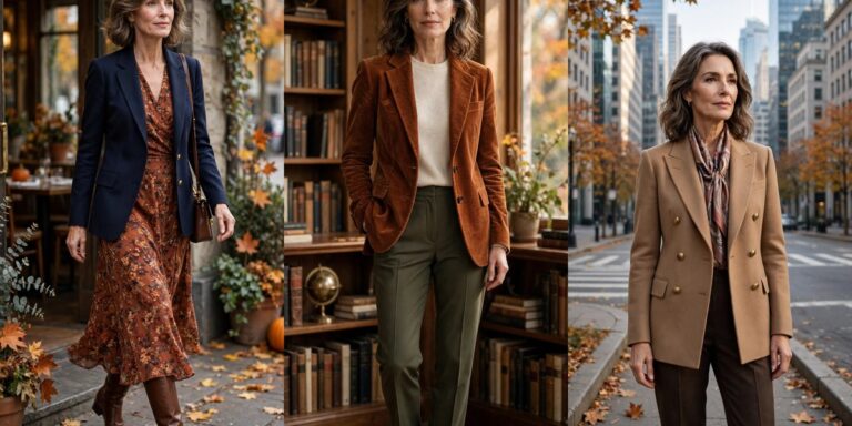 Fall blazer outfits for women over 50, smart everyday layers
