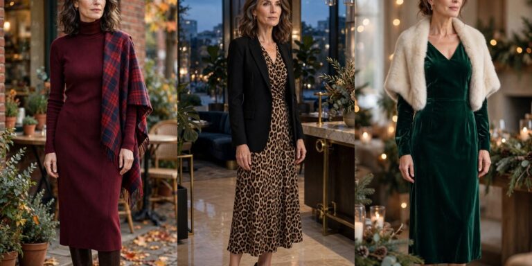 Fall dress outfits for women over 50, layered looks for cool days