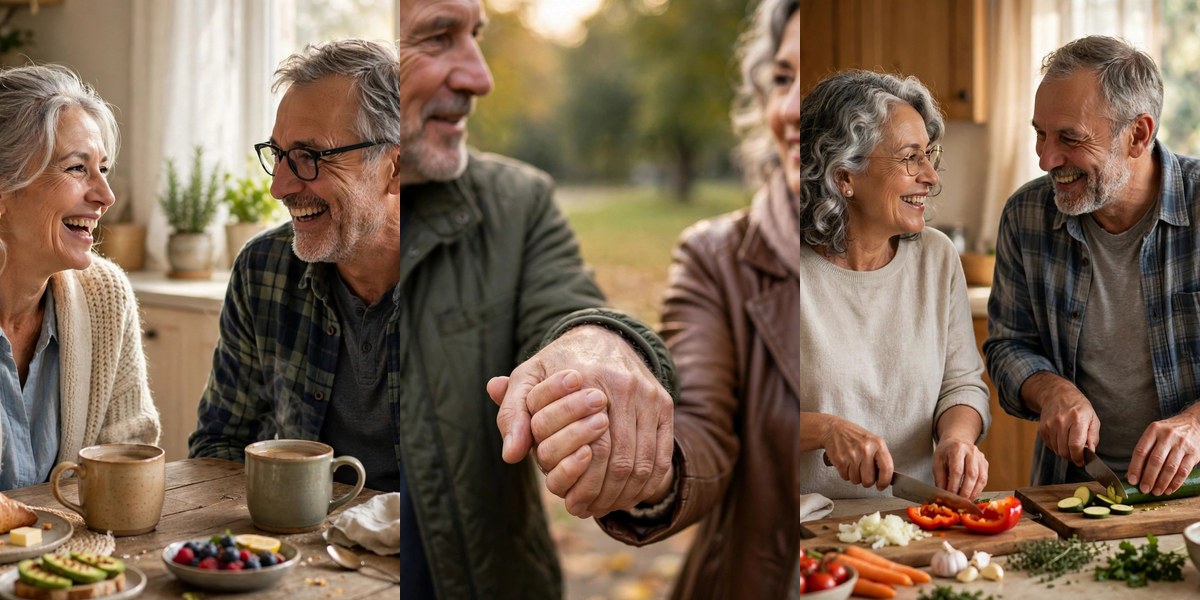 Happy older couple habits after 40 years of marriage