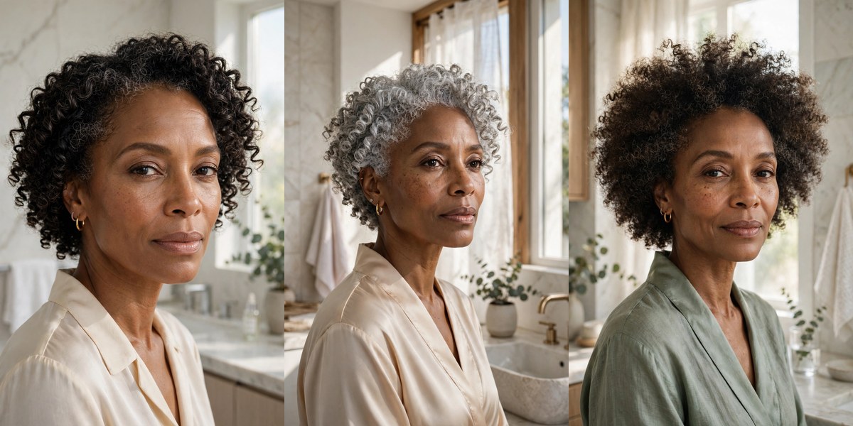 21 Easy Wash and Go Hairstyles for Older Black Women collage
