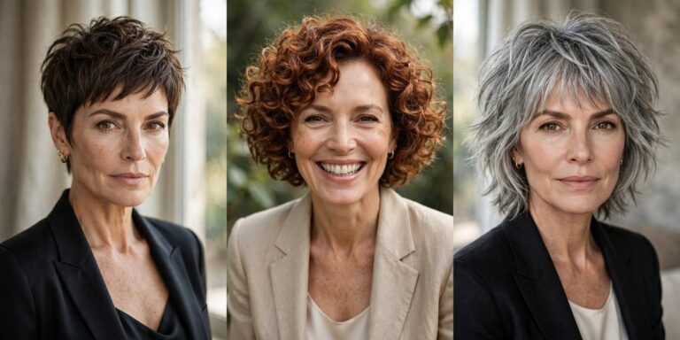 21 sassy haircuts for women over 50 collage