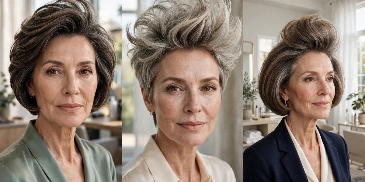 21 short haircuts for fine flat hair collage: stacked bob, blowout pixie, high crown bob