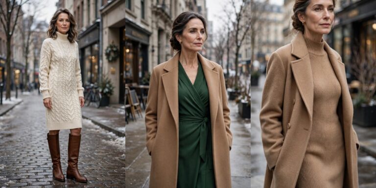 👗 21 Winter Dress Outfits for Women Over 50 That Look Warm and Chic
