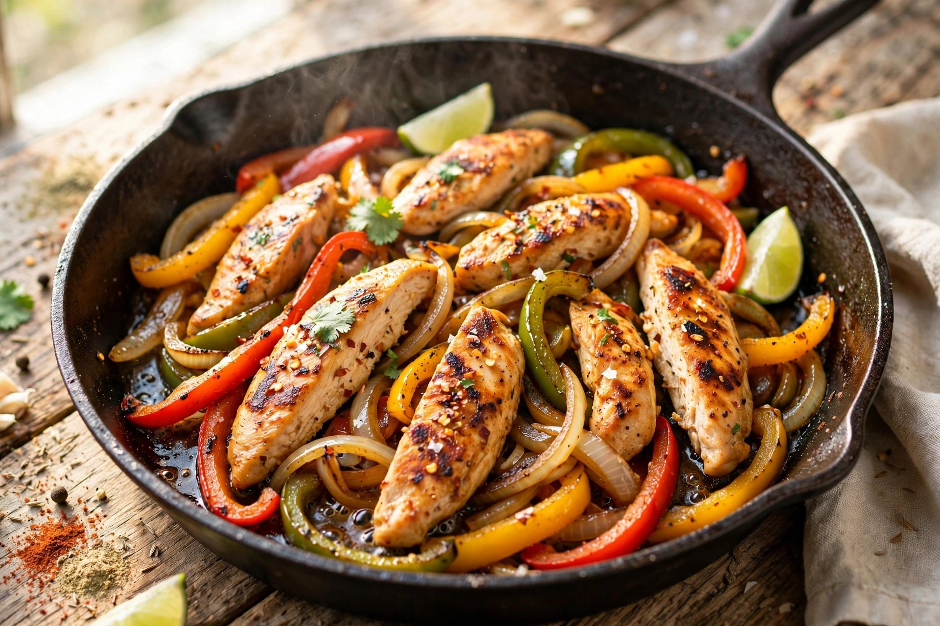 One-pan fajita chicken with peppers and onions