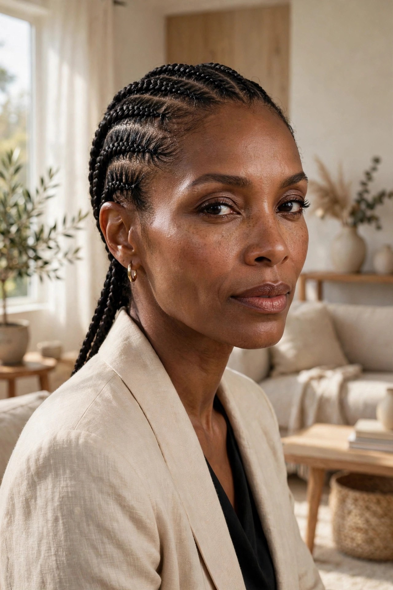 Close view of crisp stitch braids