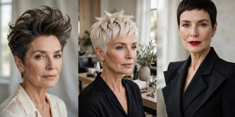 Pixie haircuts for fine hair collage: crown volume, platinum pieces, power pixie