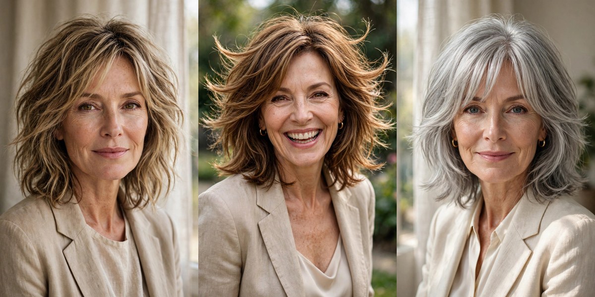 23 shag haircuts for women over 50 collage