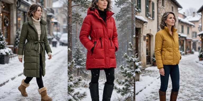 Snow day outfits for women over 50 collage