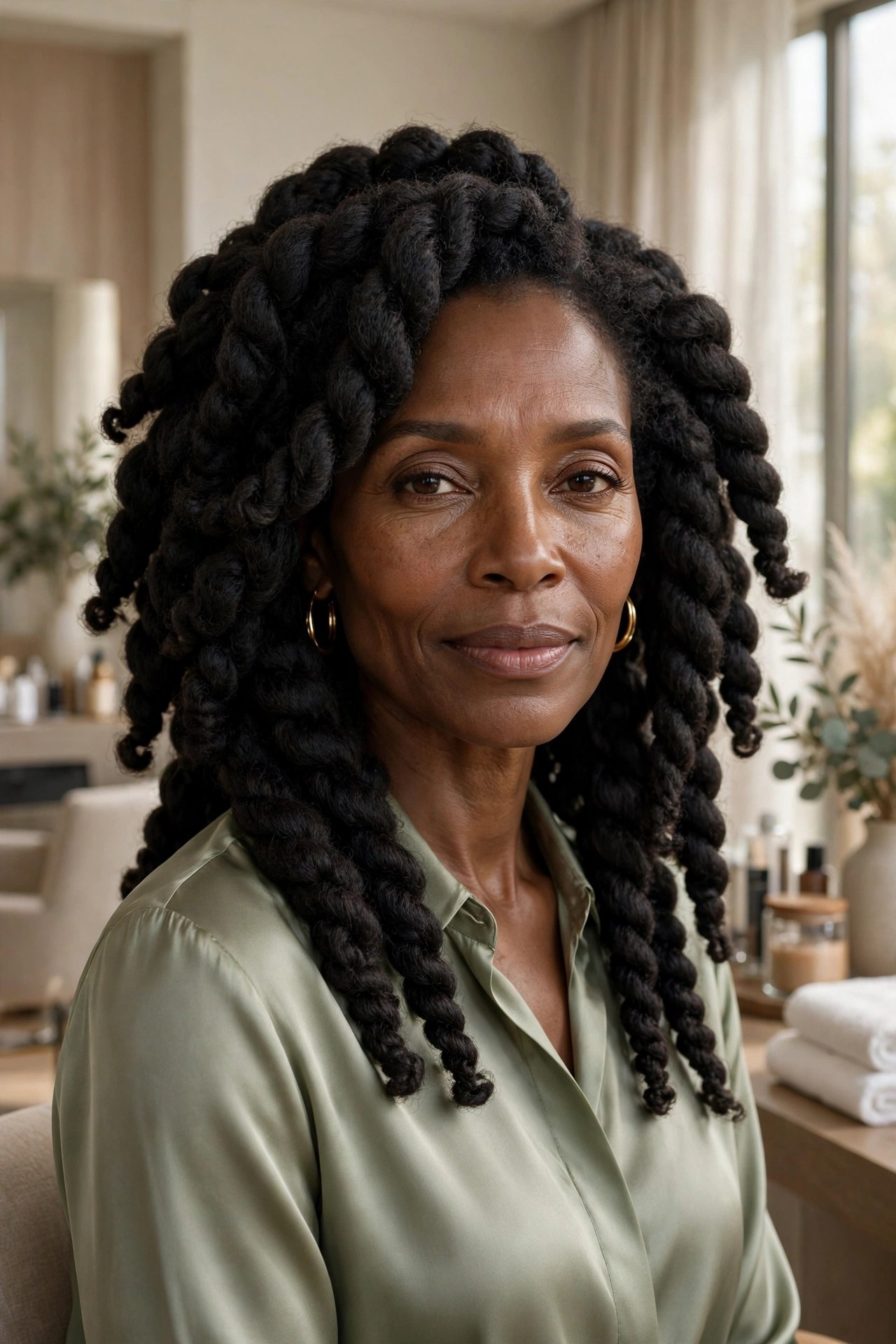 Woman with chunky two-strand twists