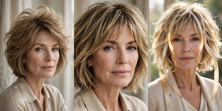 Shaggy bobs for thin fine hair collage