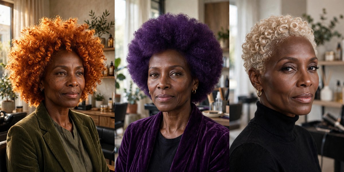 Hair colors for darker skin tones collage