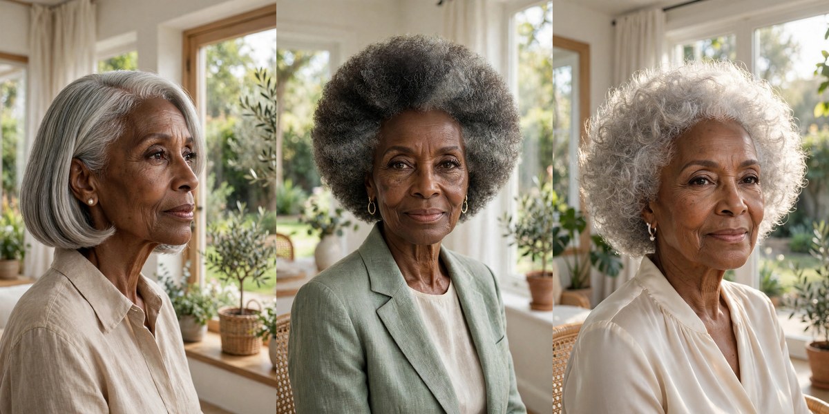 28 Beautiful Hairstyles for Black Women Over 70 That Are Easy to Wear collage