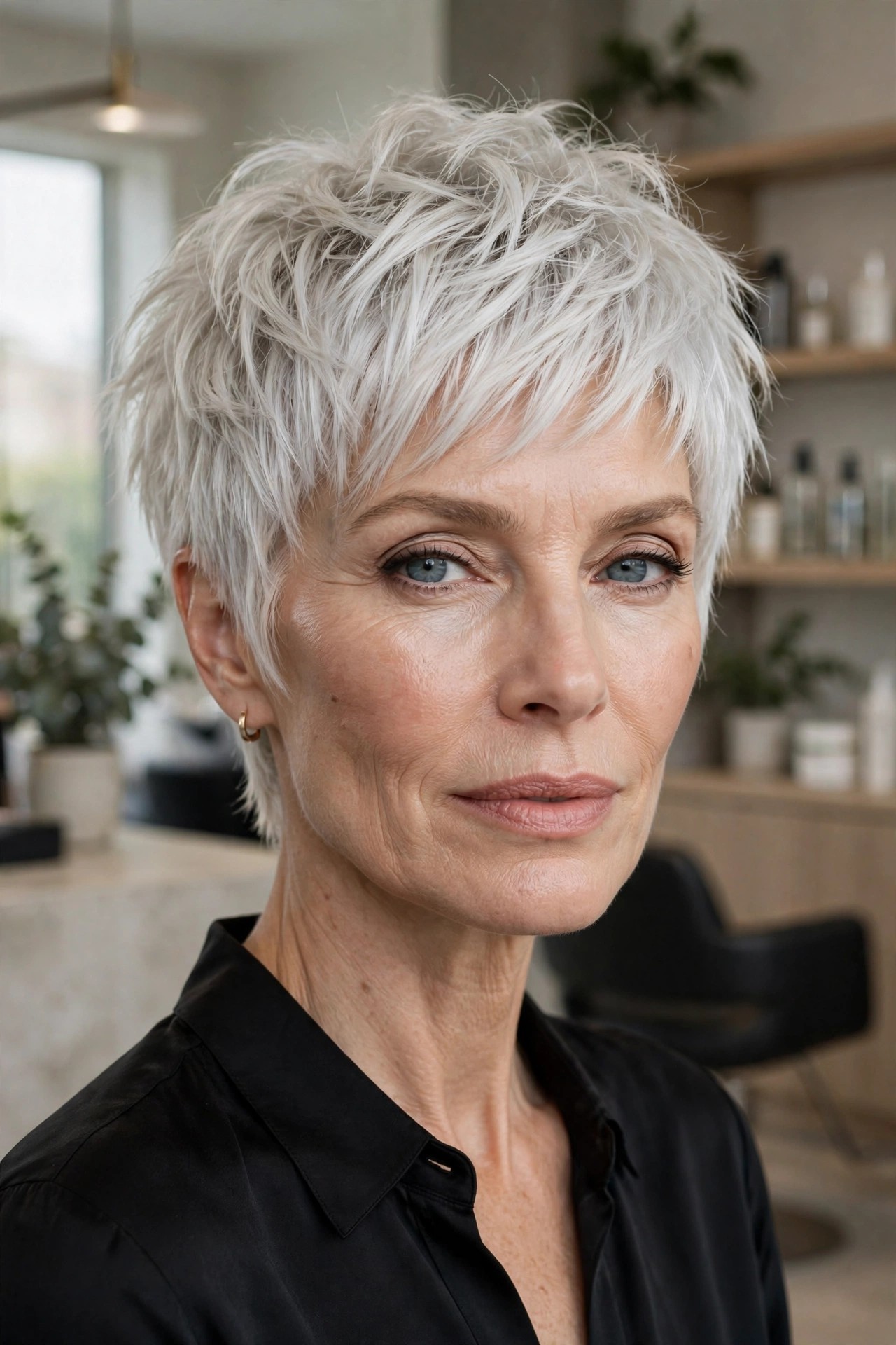 Moonlight platinum pixie shag in icy cool platinum