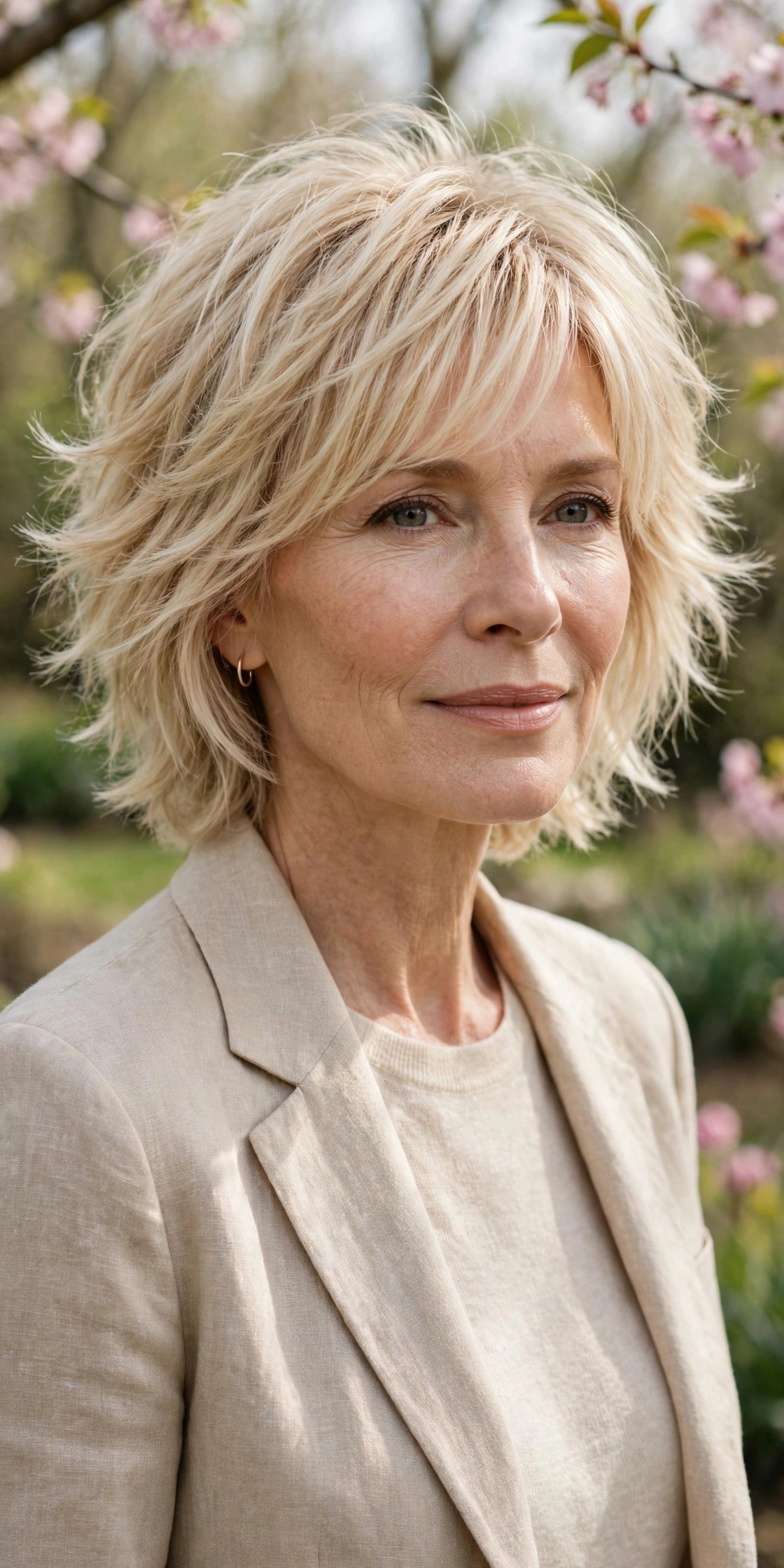 Soft spring blonde shag with light airy layers