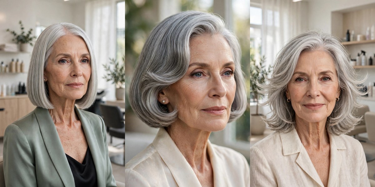 33 flattering hairstyles for women over 70 with fine hair collage