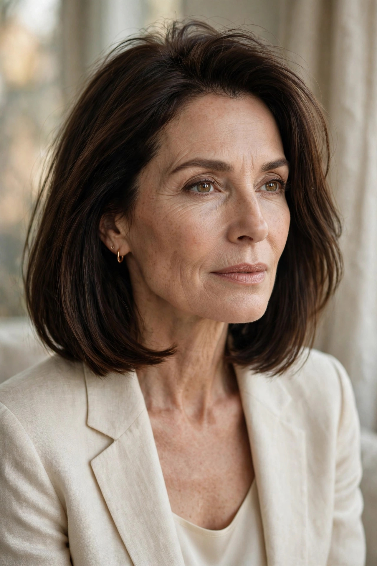 One-length-look lob with airy volume and lift through the crown