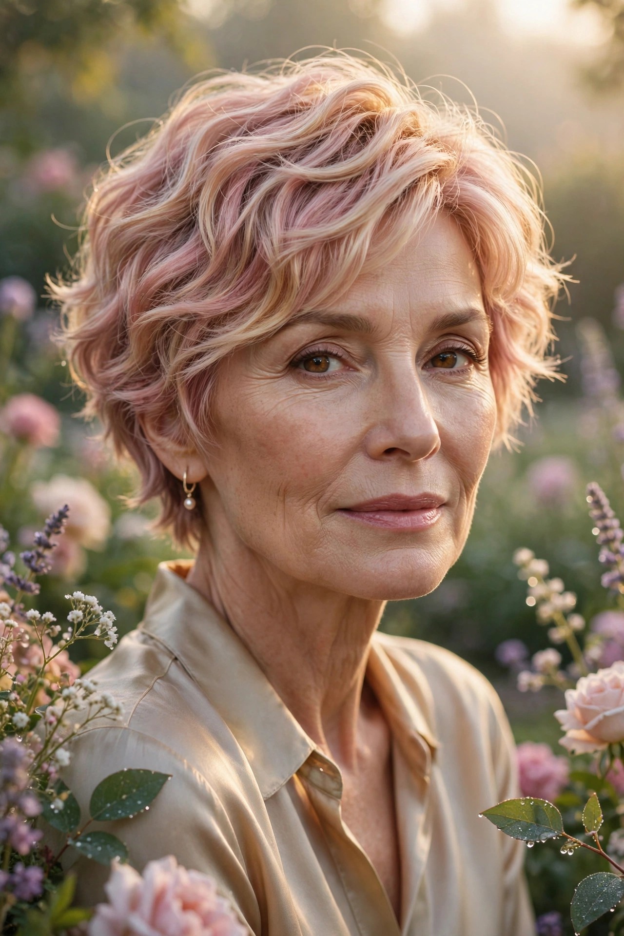 Woman in her 50s with a daybreak wave pixie