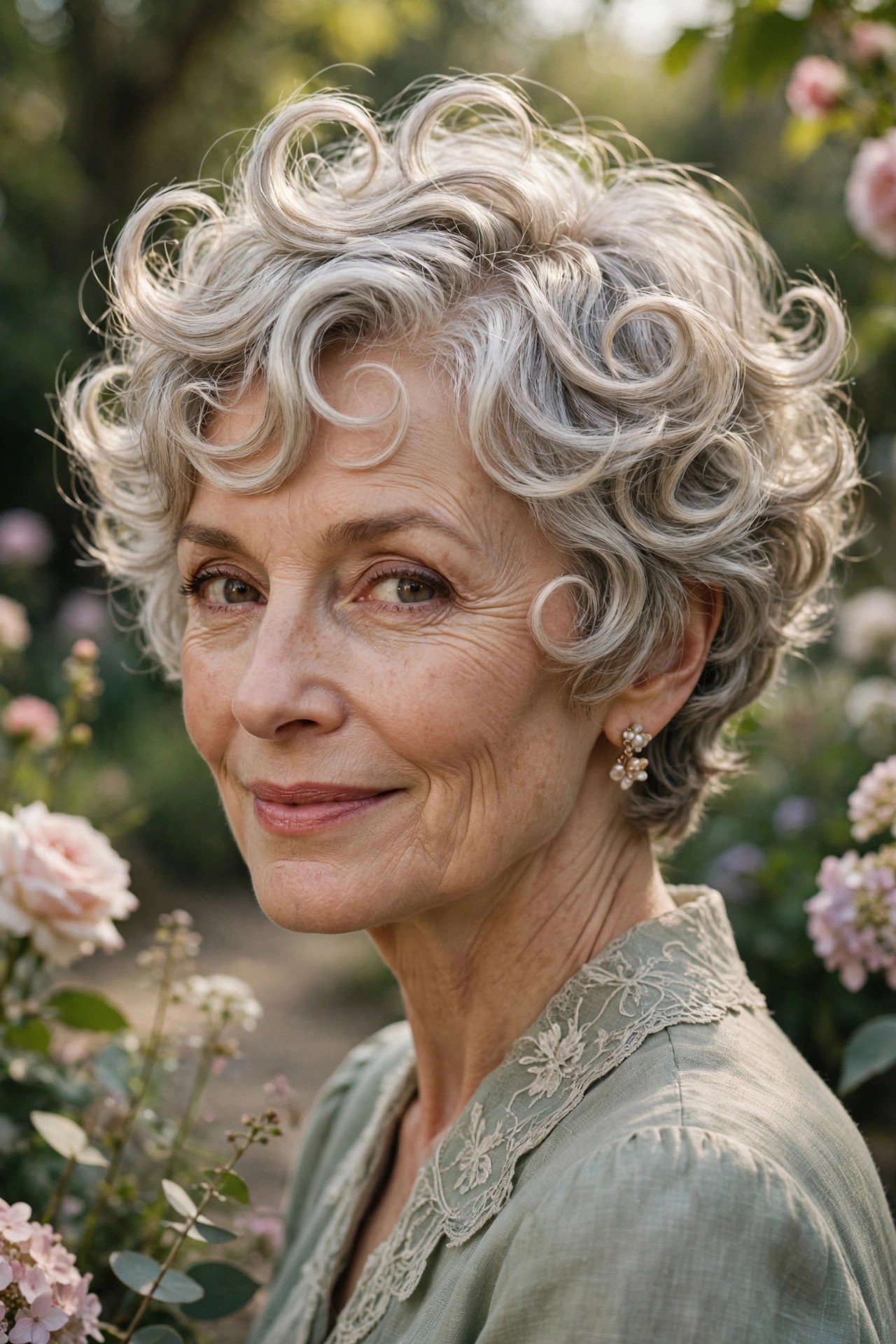 Woman in her 60s with a carousel wavy pixie
