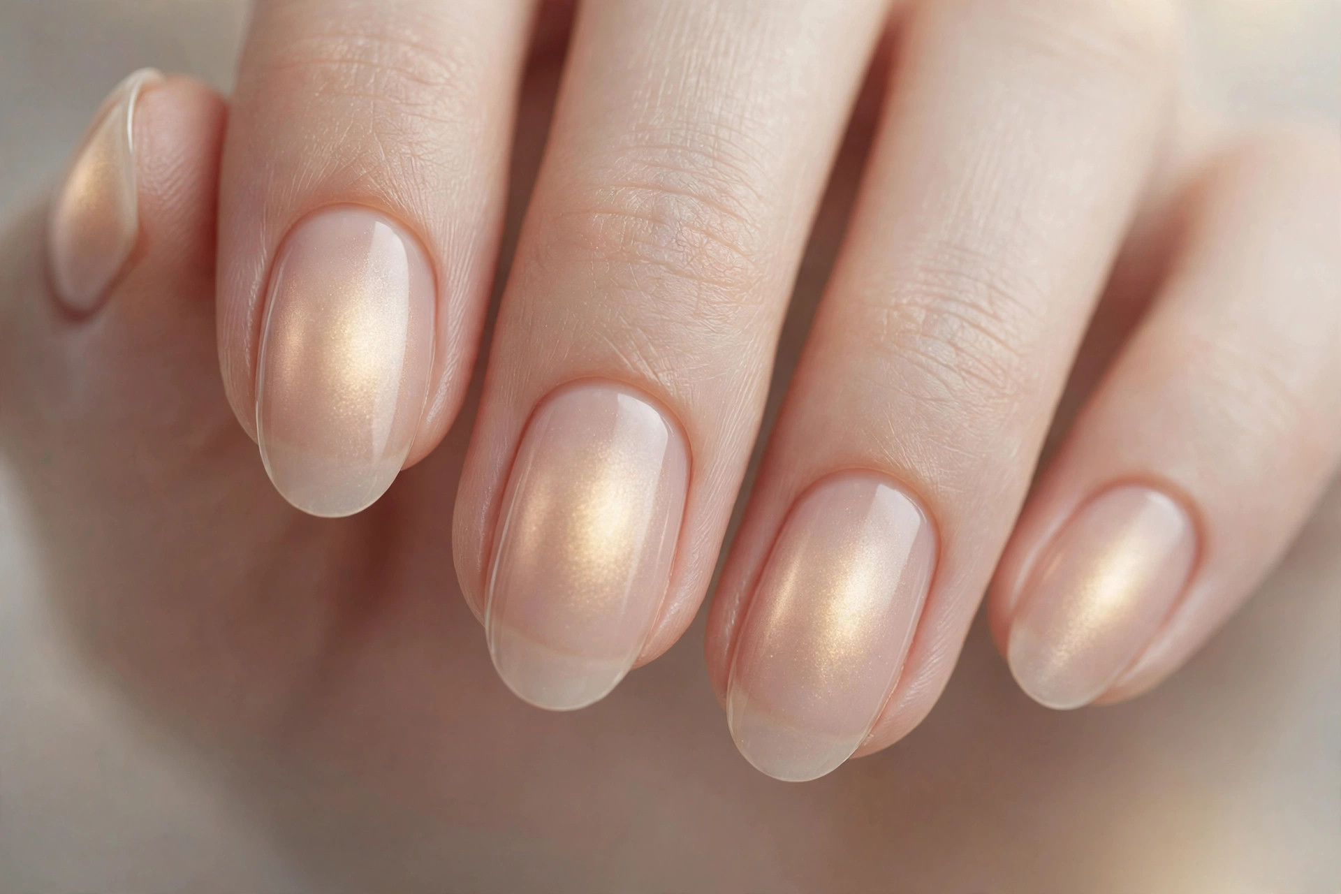 Champagne gold halo over sheer nude