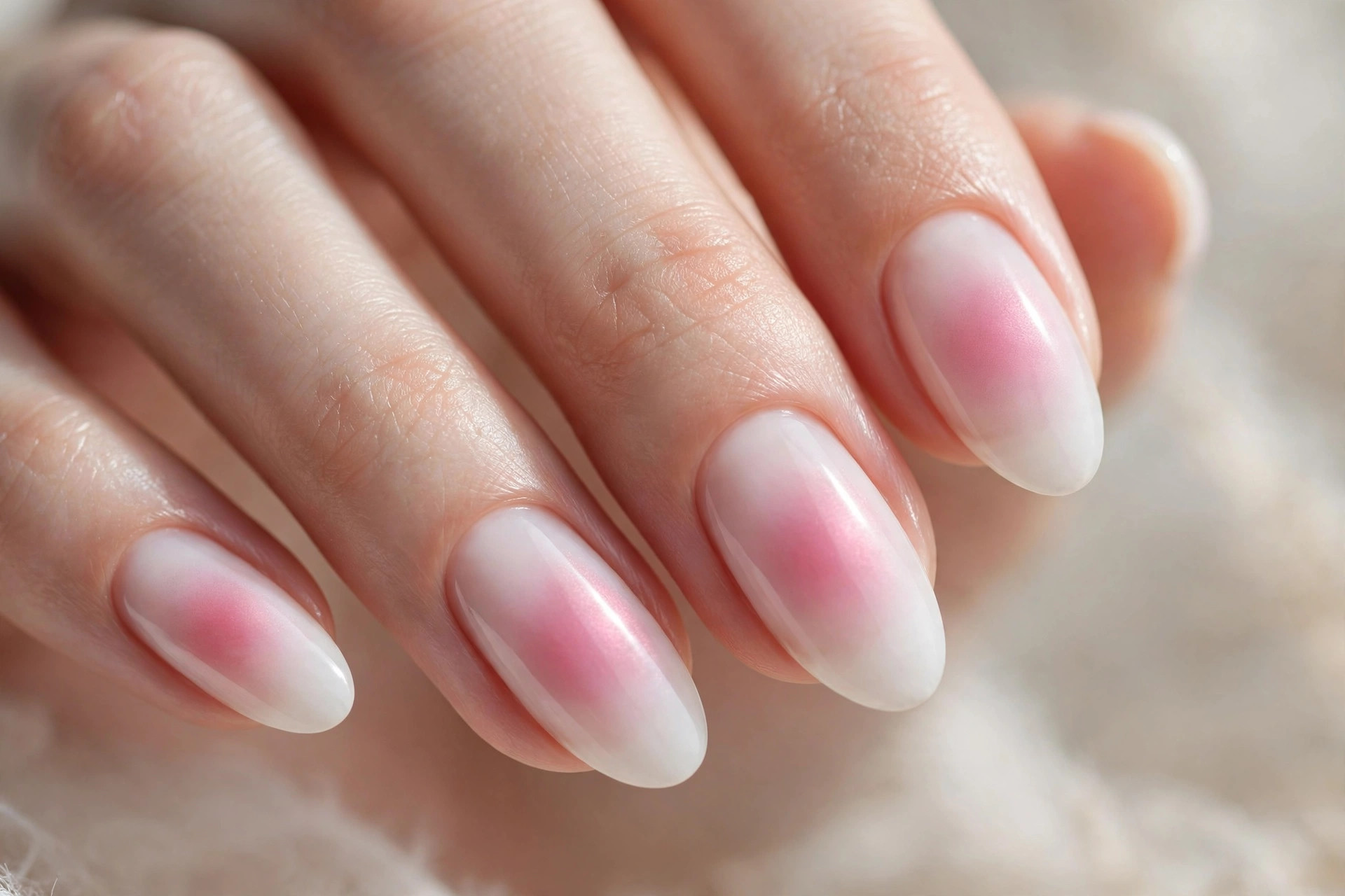 Rose pink glow over milky white