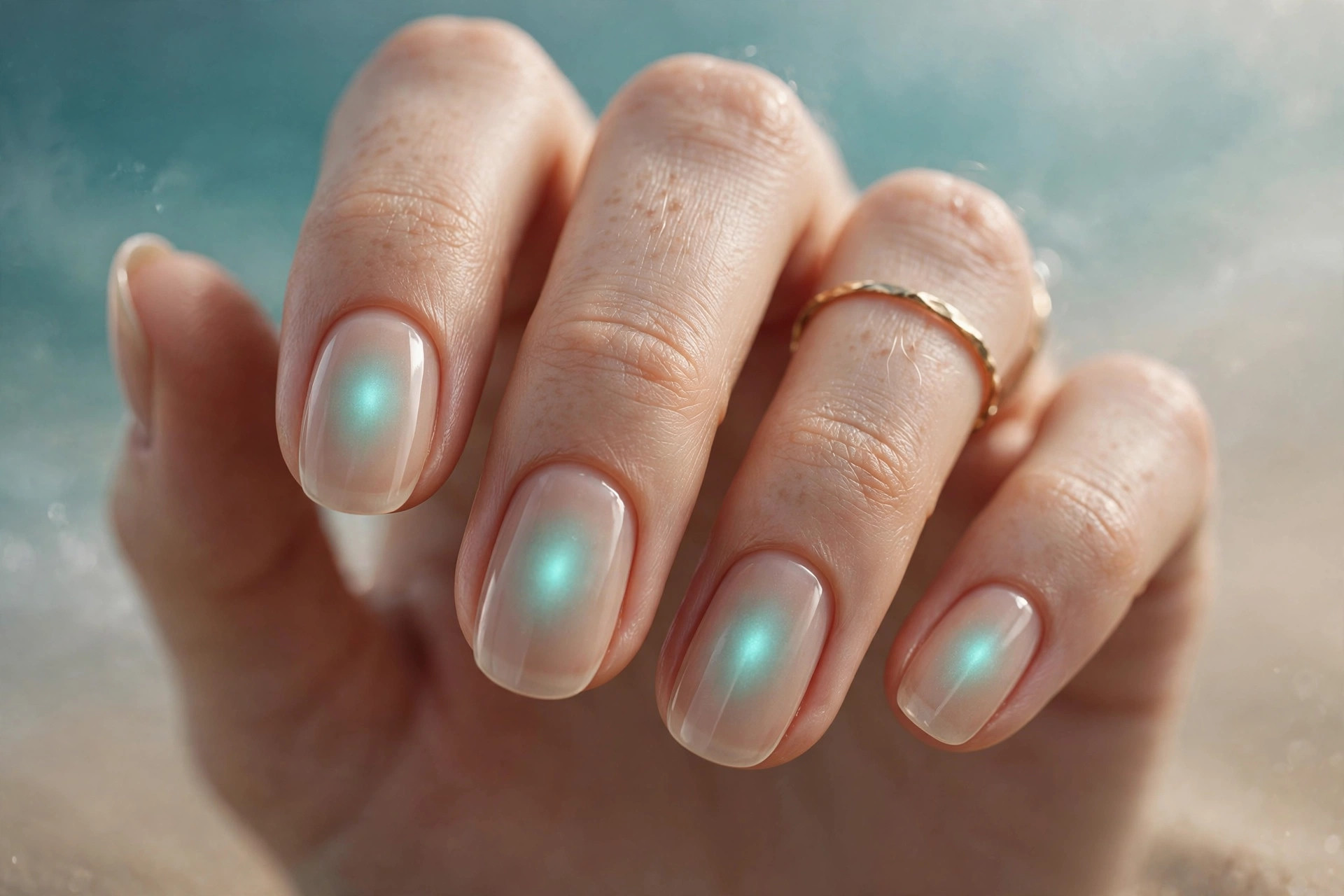 Muted teal glow over sheer sand