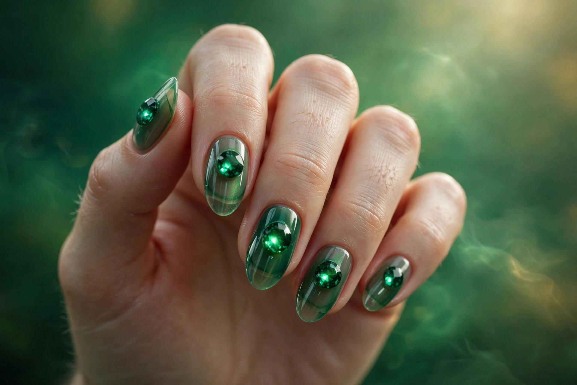 Emerald jewel glow over sheer forest