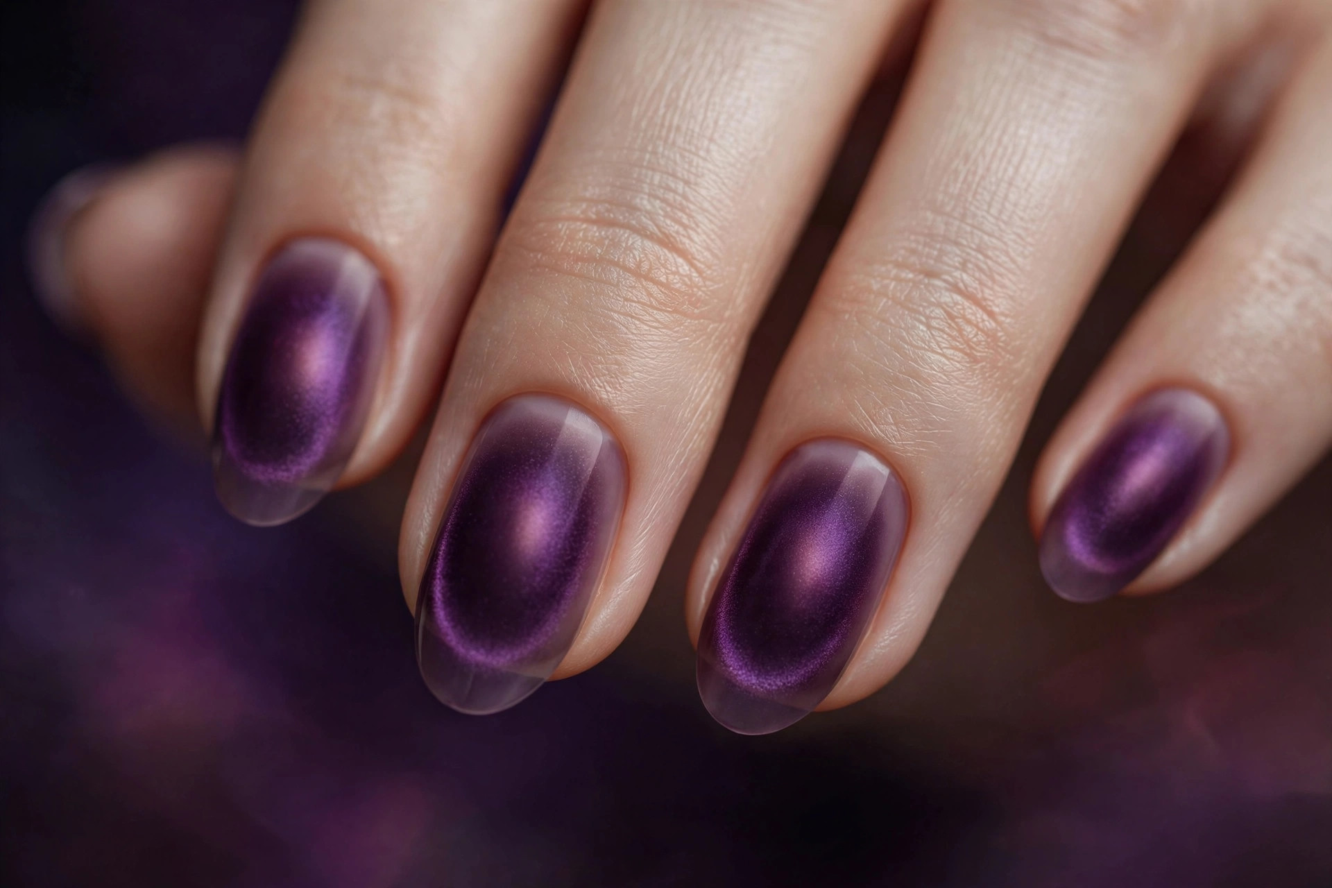 Plum glow over sheer eggplant