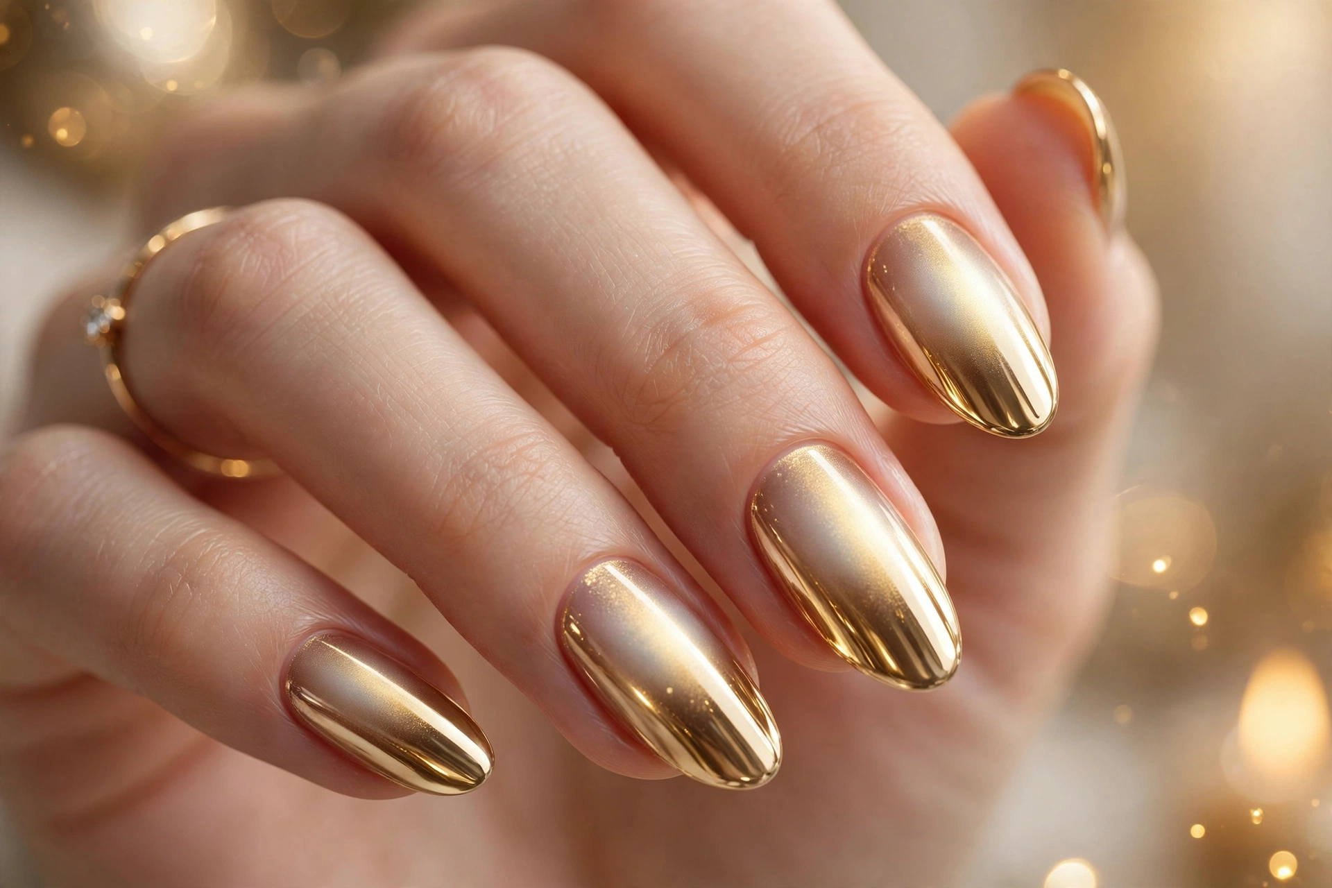 Champagne aura under gold chrome