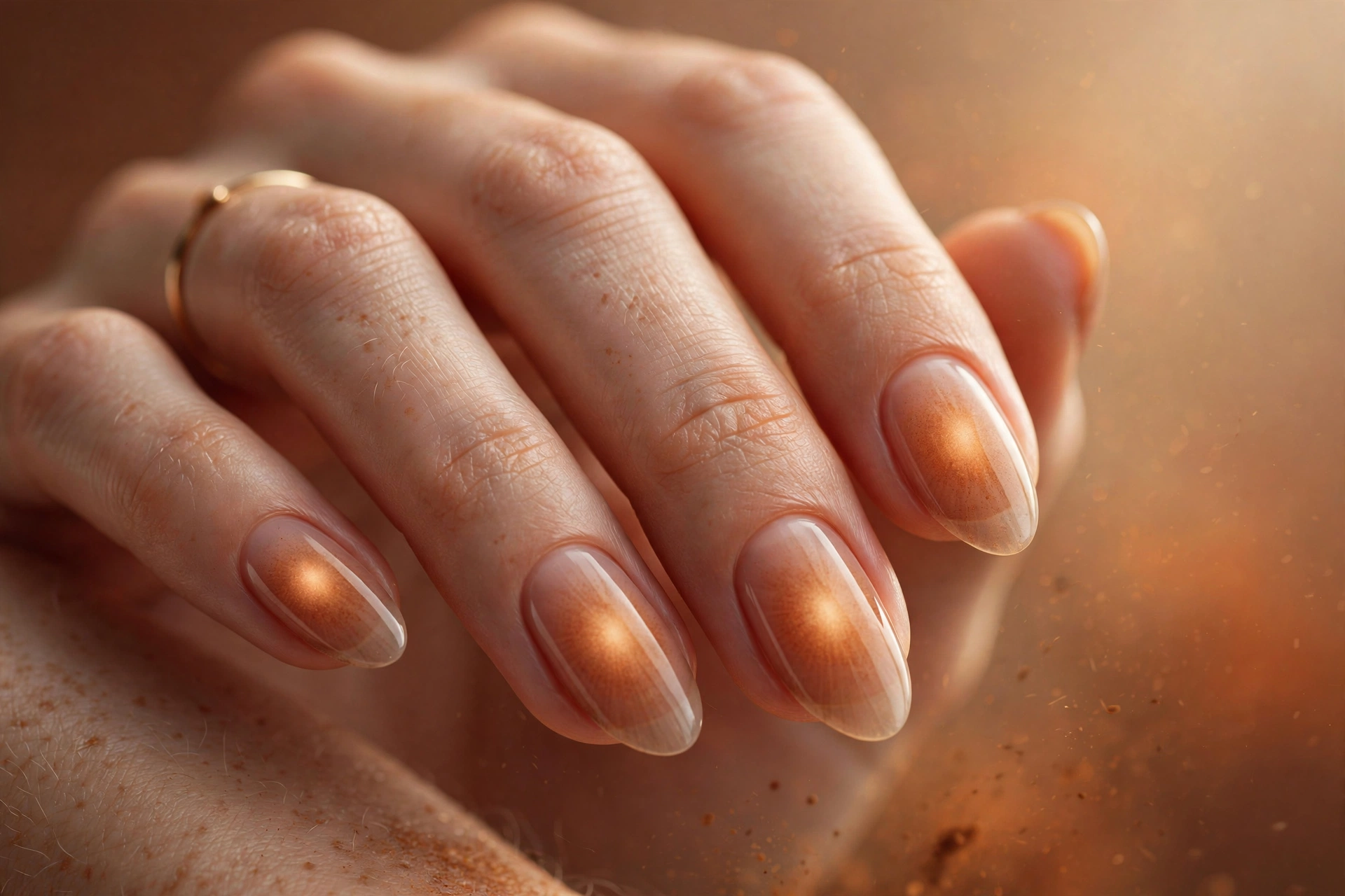 Cinnamon glow over sheer nutmeg