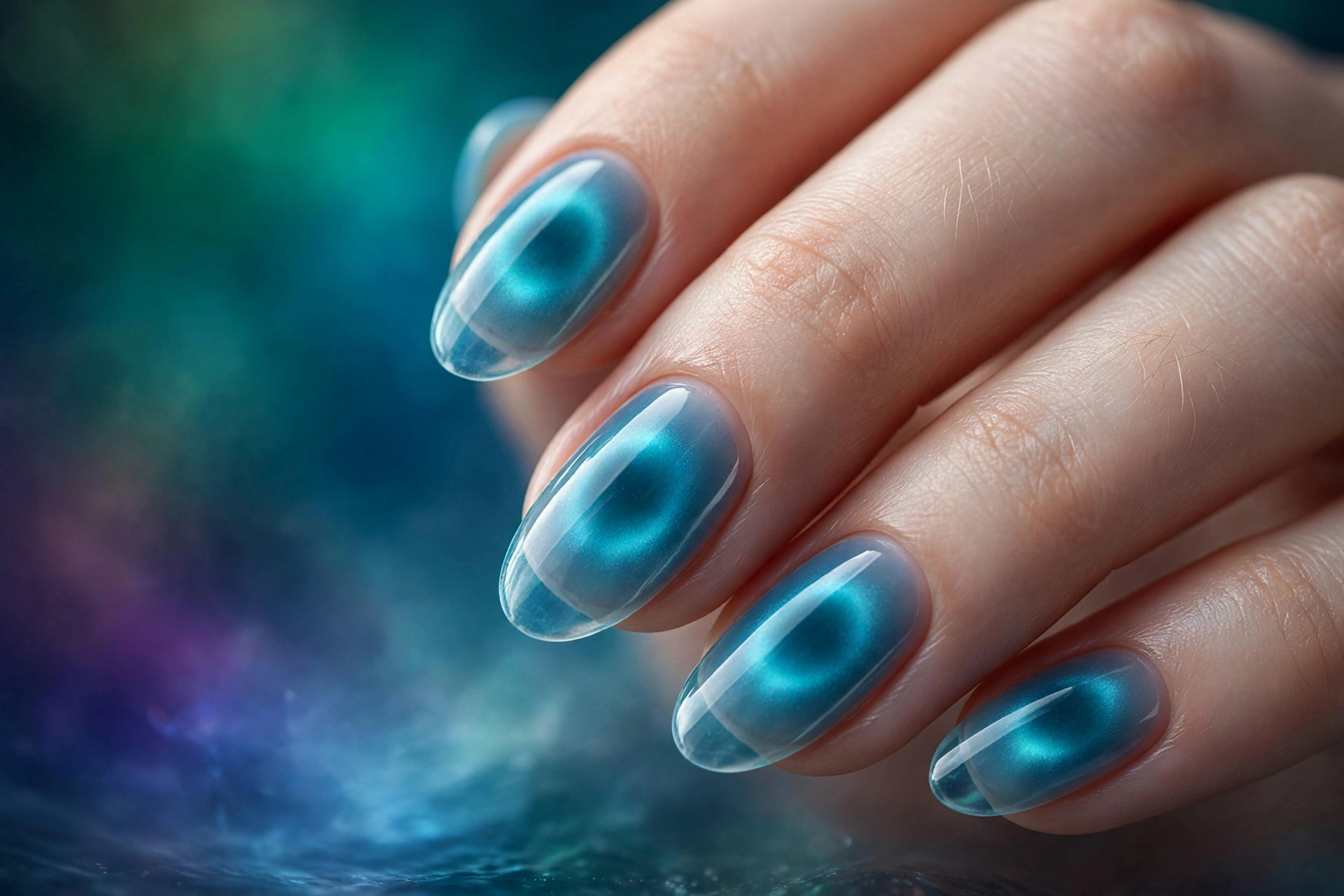 Deep teal glow over sheer ocean