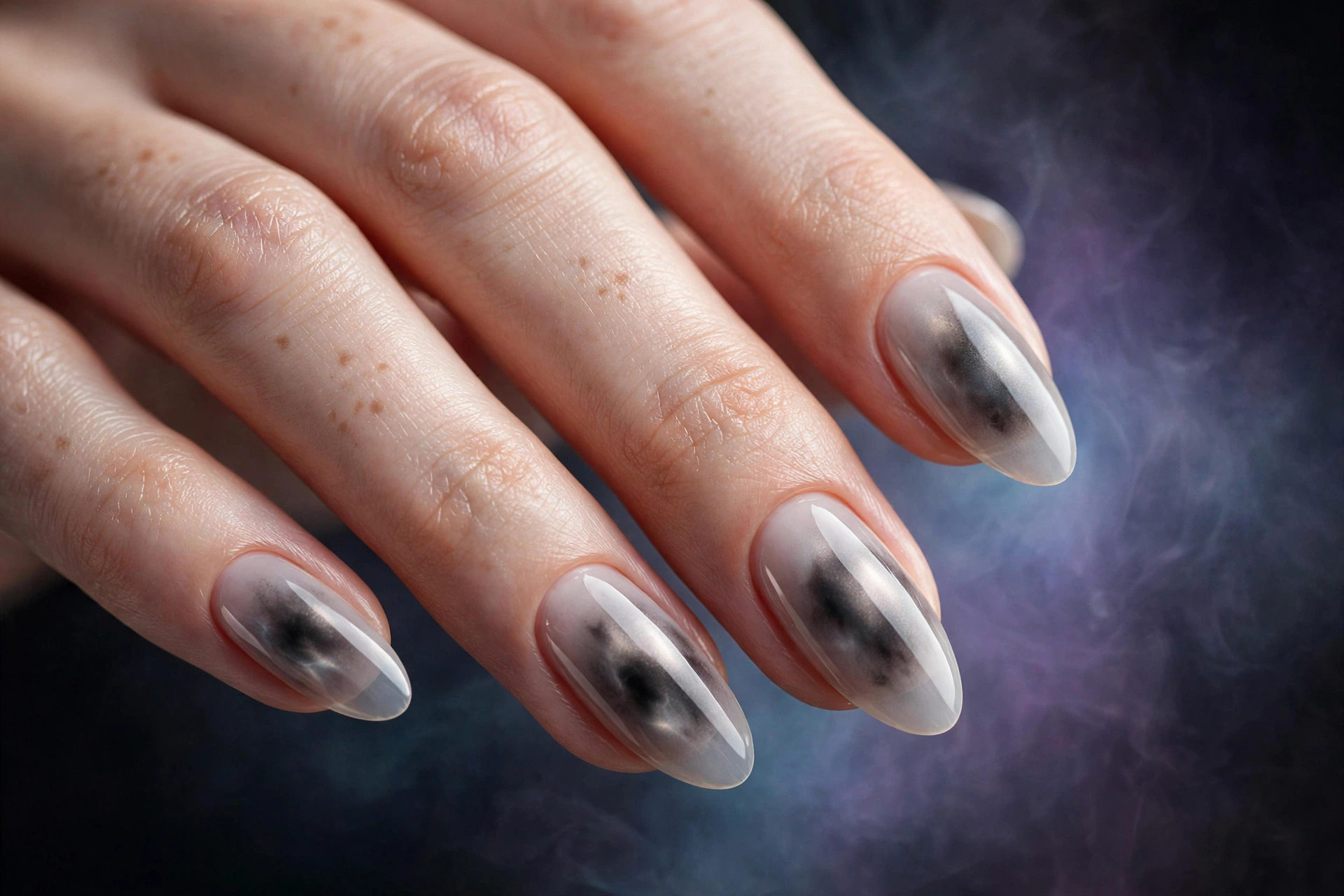 Charcoal glow over sheer ash